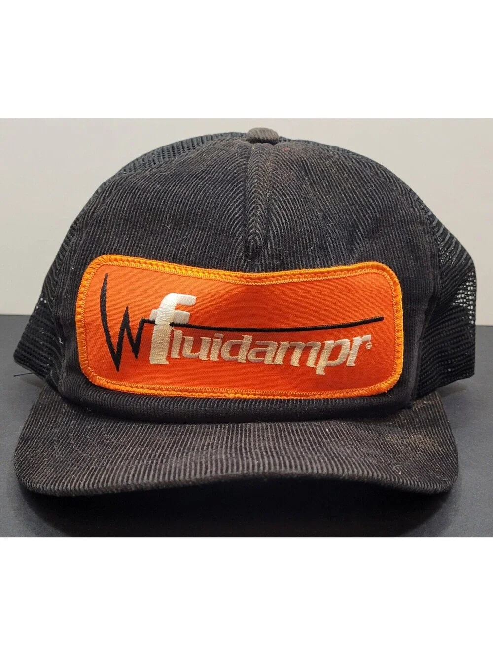 Fluidampr Black Snapback Embroidered Adjustable Cap Hat Mesh Back Made in U.S.A